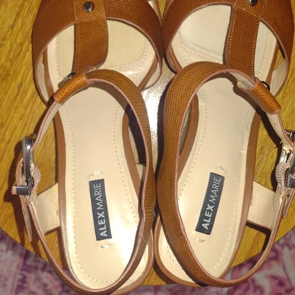 Alex Marie Brown Leather Women's Sandals 7.5 - Picture 5 of 12